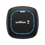 Wallbox Pulsar Max EV charger, a compact black unit with an illuminated ring